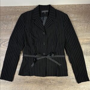 Donna Rae New York Textured Stripe Tie-Waist Blazer – Size 4